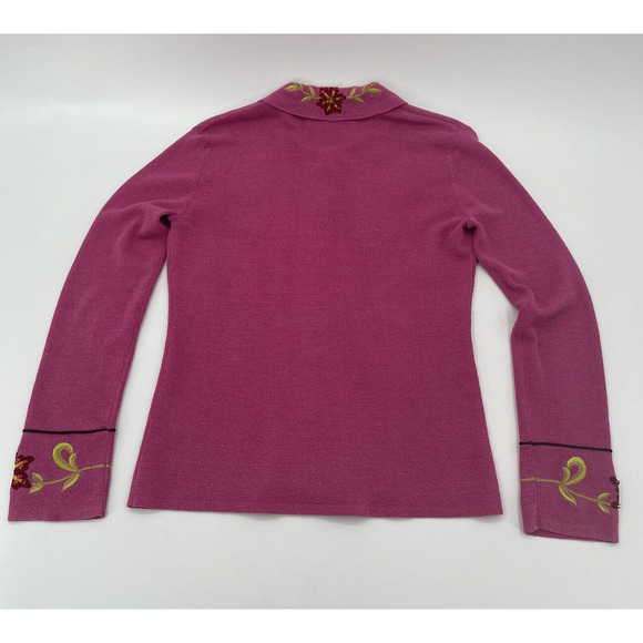 Double D Ranch Sweater Blazer Womens Small Pink Embroidered Jeweled‎ - Picture 5 of 7